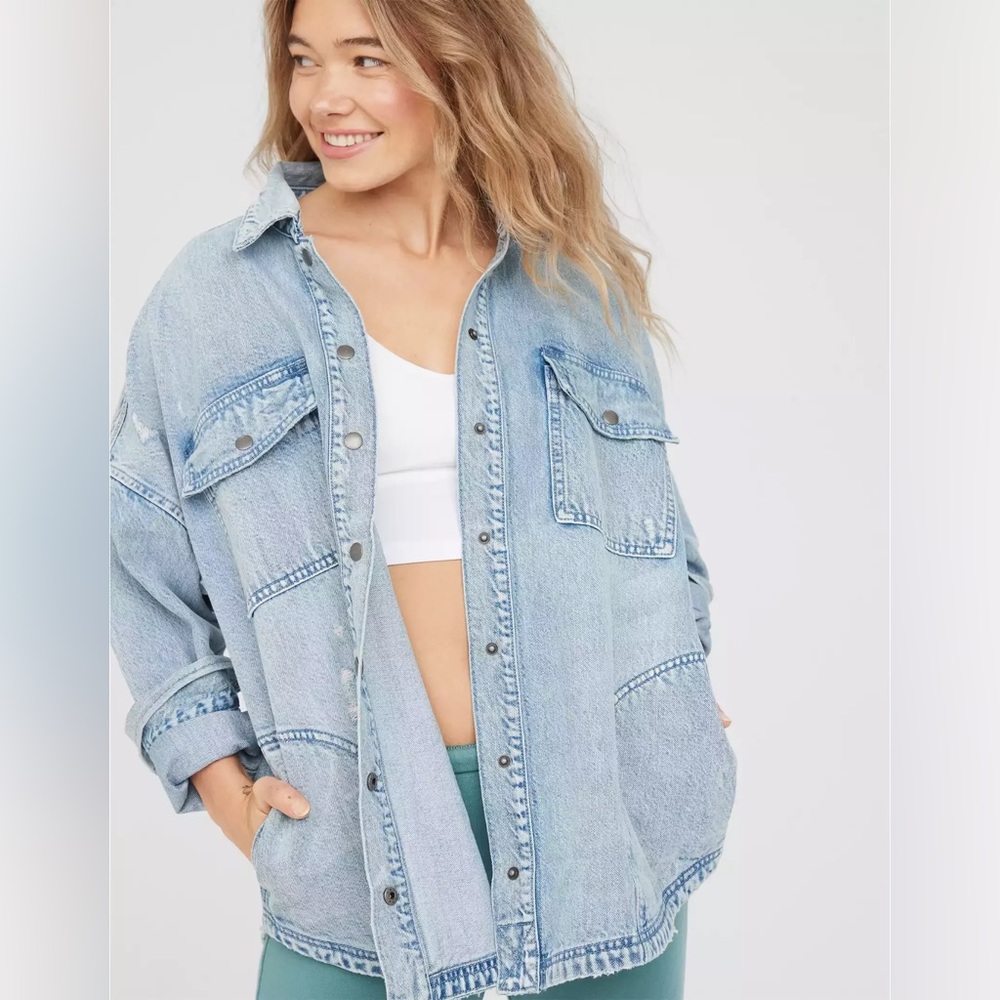 OFFLINE By Aerie Denim Shacket Size Large